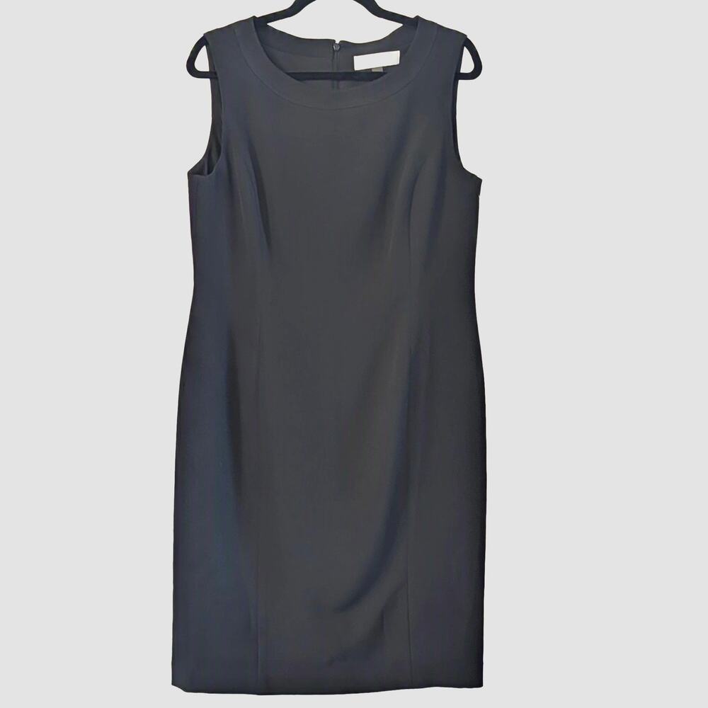 Kasper Black Sheath Dress 10 Career Work Office Interview Sleeveless
